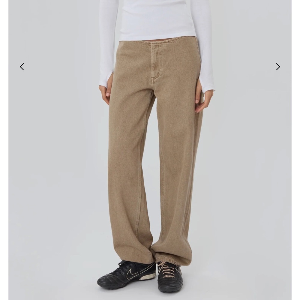 Women's Flared Wide Leg Jeans in Tan